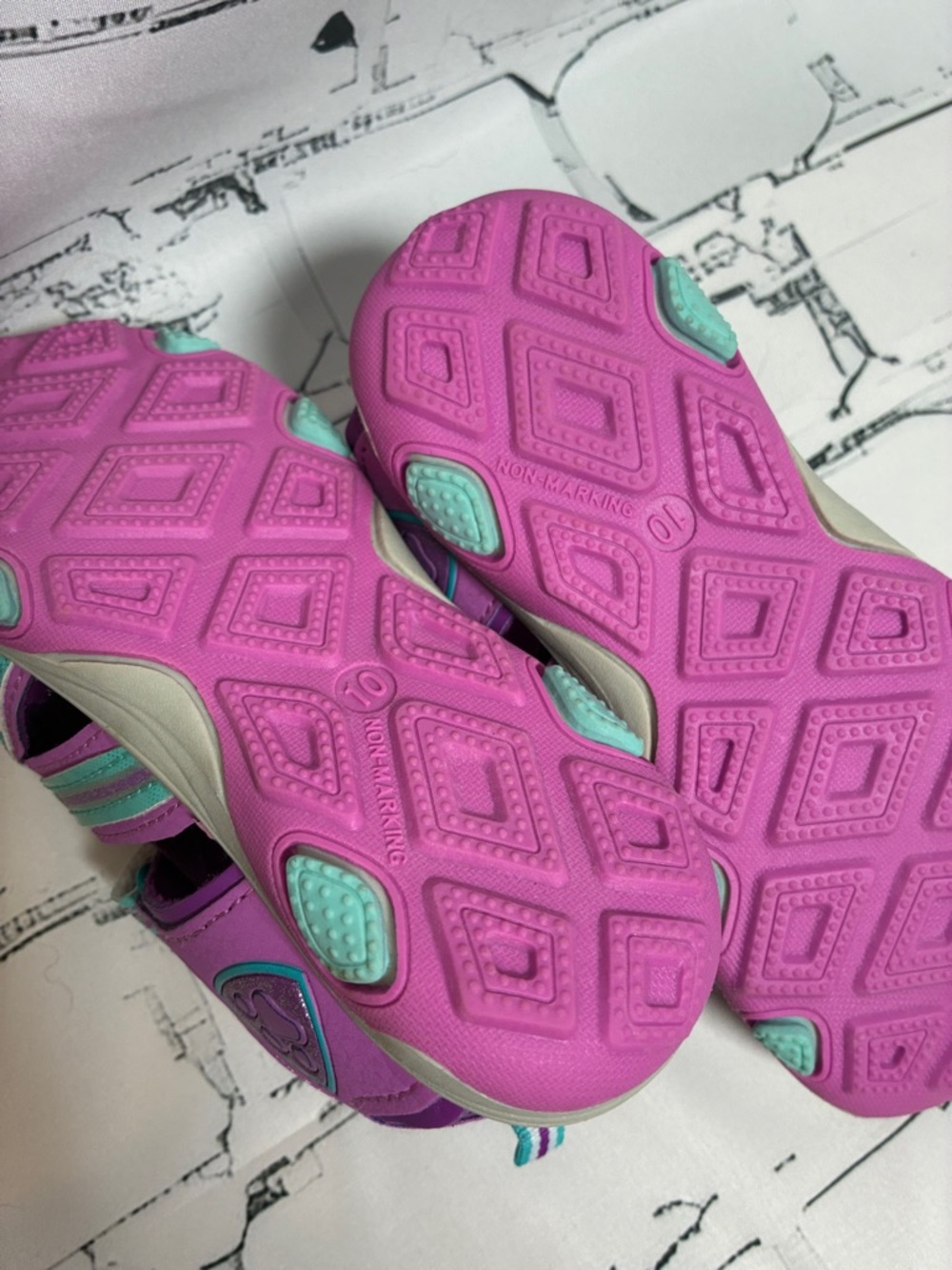 Paw Patrol Girls Purple and Teal Sandal-Sneakers size 10 - Picture 4 of 5